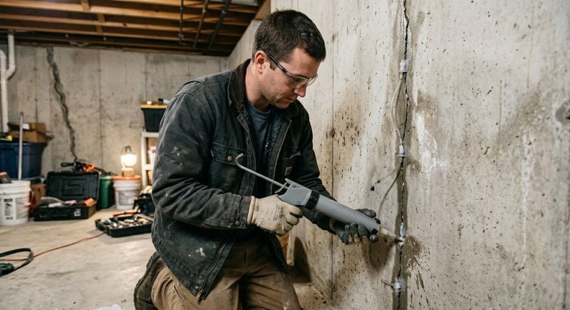 Basement Crack Repair in Hingham, MA