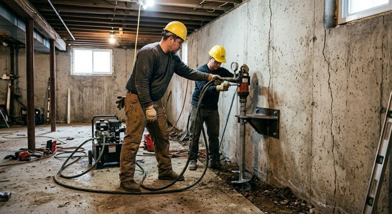 Basement Stabilization in Hingham, MA