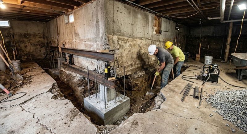 Basement Underpinning in Hingham, MA