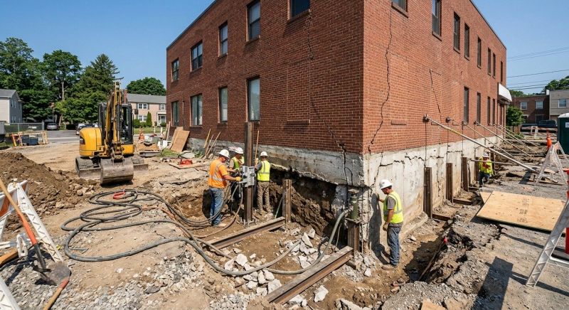 Building Foundation Repair in Newton Center, MA