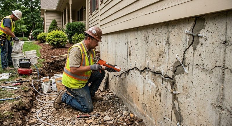 Cracked Foundation Repair in Beverly, MA