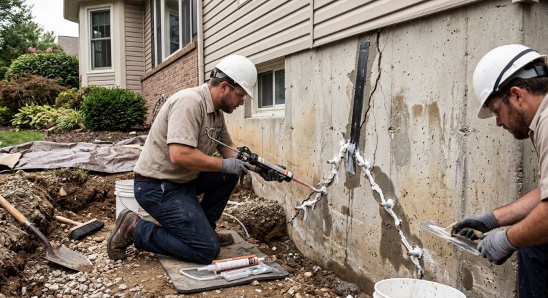 Cracked Foundation Repair in East Bridgewater, MA