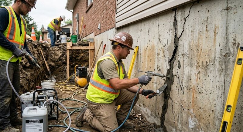Cracked Foundation Repair in Needham, MA