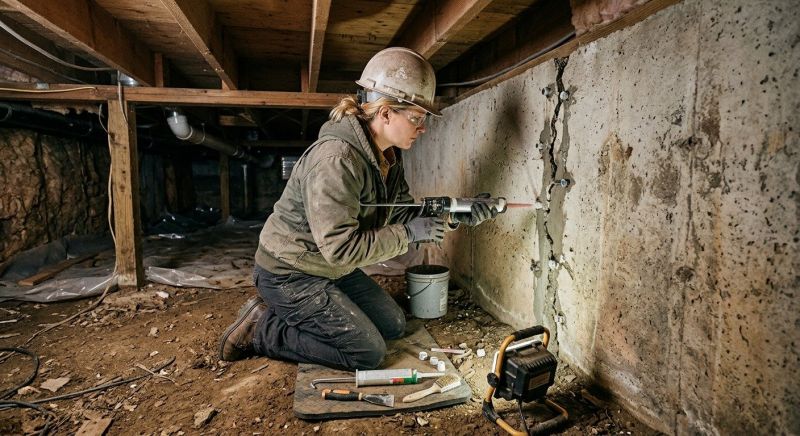Crawlspace Foundation Repair in South Walpole, MA