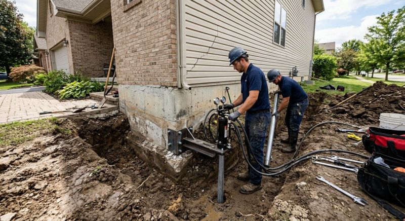 Foundation Settlement Repair in Hingham, MA