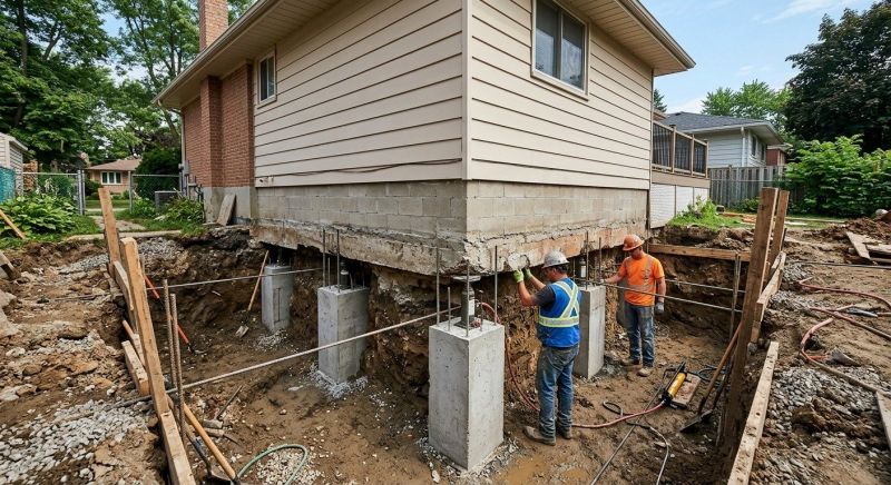 Foundation Underpinning in Hingham, MA