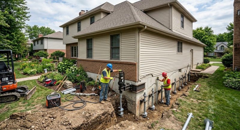 Helical Piers Installation in Hingham, MA
