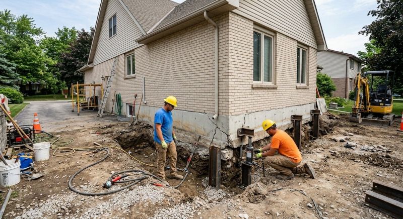 Helical Piers Installation in Hingham, MA