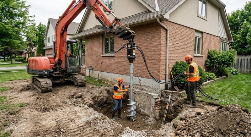 Helical Pile Installation in Hingham, MA