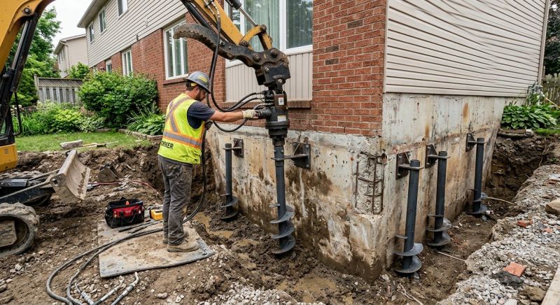 Helical Pile Installation in Hingham, MA