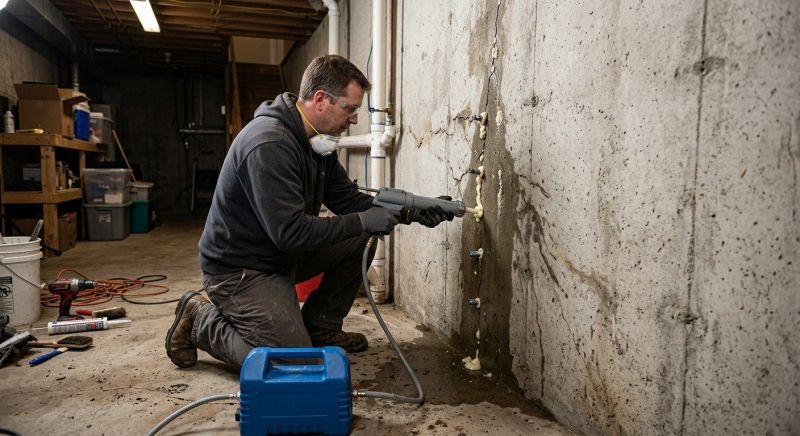 Leaking Foundation Repair in Hingham, MA
