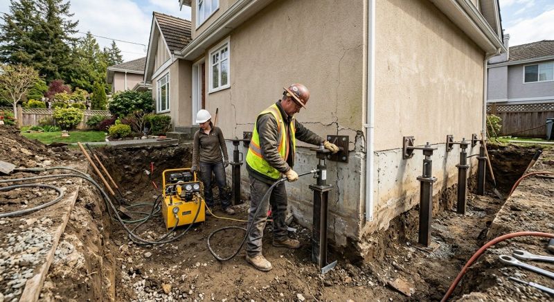 Sinking Foundation Repair in Malden, MA