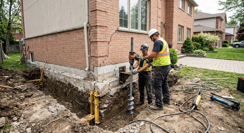 Sinking Foundation Repair in Marshfield, MA