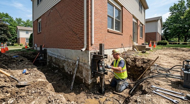 Sinking Foundation Repair in Roslindale, MA