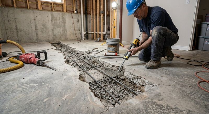 Slab Foundation Repair in Hingham, MA
